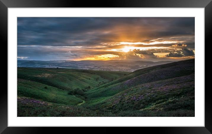 Beacon Hill Quantocks Somerset Sunset Framed Mounted Print by Thomas Russell