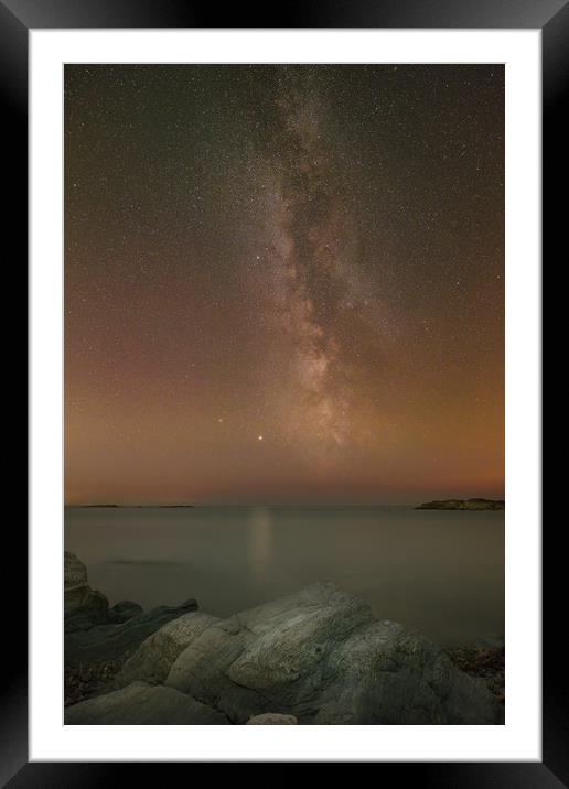 Jupiter and the Milky Way over Trearddur Bay Framed Mounted Print by Natures' Canvas: Wall Art  & Prints by Andy Astbury