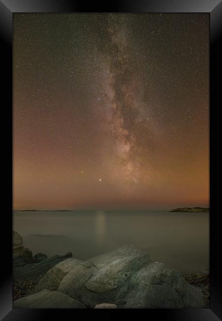 Jupiter and the Milky Way over Trearddur Bay Framed Print by Natures' Canvas: Wall Art  & Prints by Andy Astbury