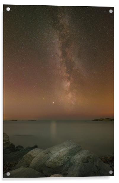 Jupiter and the Milky Way over Trearddur Bay Acrylic by Natures' Canvas: Wall Art  & Prints by Andy Astbury