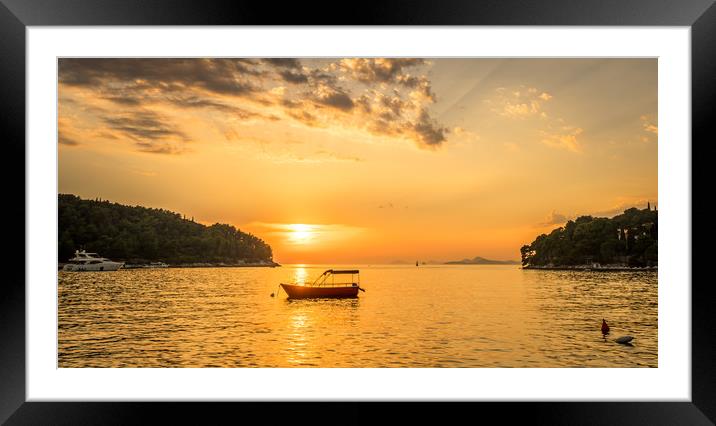Drifting in Cavtat Framed Mounted Print by Naylor's Photography