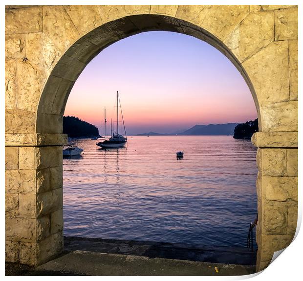 Arches in Cavtat Print by Naylor's Photography