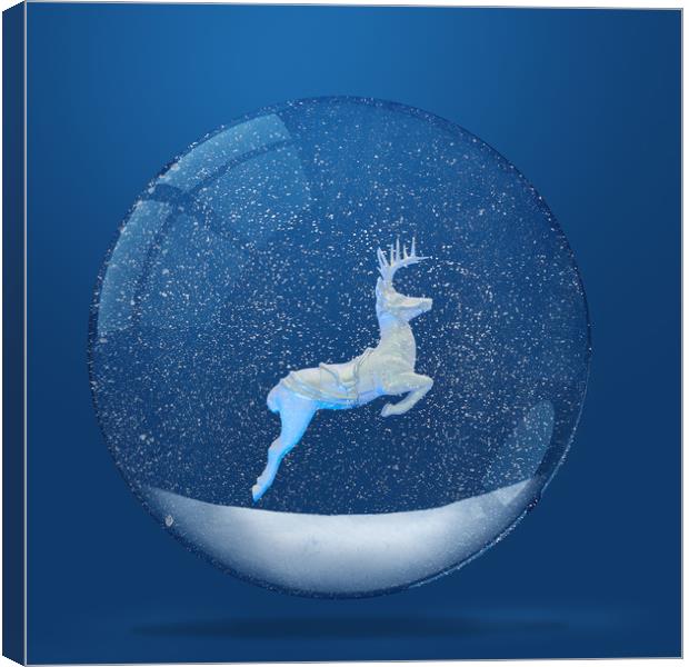 Deer inside of snowy snow globe Canvas Print by Svetlana Radayeva
