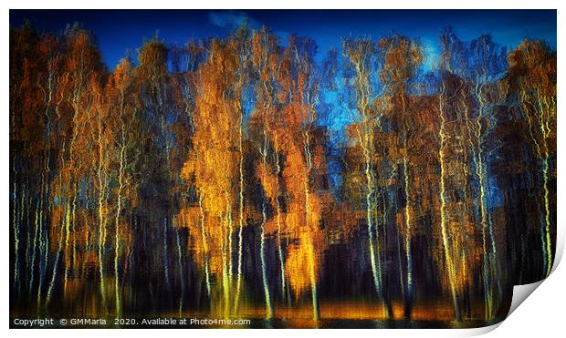 autumn reflection Print by Maria Galushkina