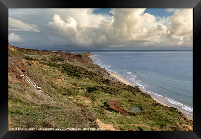 Compton Bay Landslip Isle Of Wight Framed Print by Wight Landscapes
