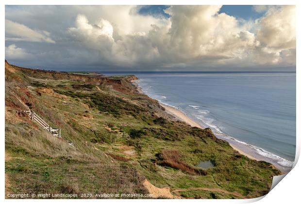 Compton Bay Landslip Isle Of Wight Print by Wight Landscapes