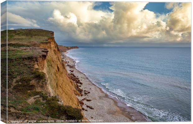 The Cliffs Of Compton Bay Isle Of Wight Canvas Print by Wight Landscapes