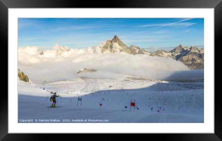 Zermatt Matterhorn Glacier Summer Alpine Skiing Mo Framed Mounted Print by Fabrizio Malisan