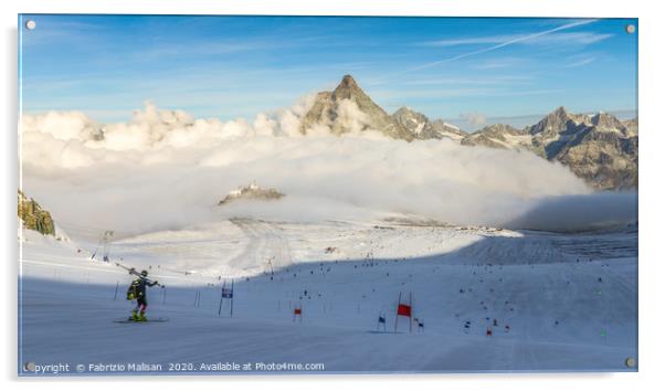 Zermatt Matterhorn Glacier Summer Alpine Skiing Mo Acrylic by Fabrizio Malisan