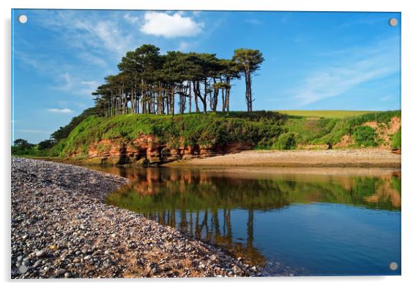 River Otter reflections at Budleigh Salterton      Acrylic by Darren Galpin