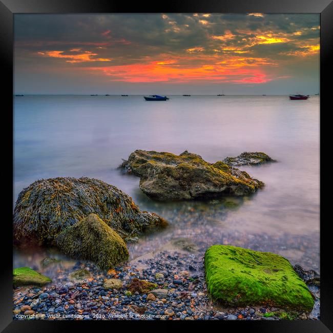 Seaview Beach Sunrise Framed Print by Wight Landscapes