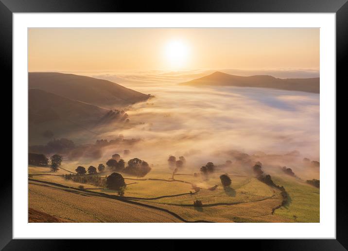 Edale Valley September sunrise  Framed Mounted Print by John Finney