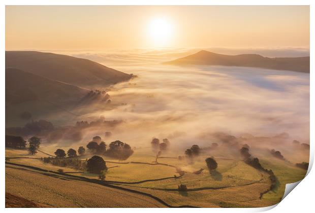 Edale Valley September sunrise  Print by John Finney