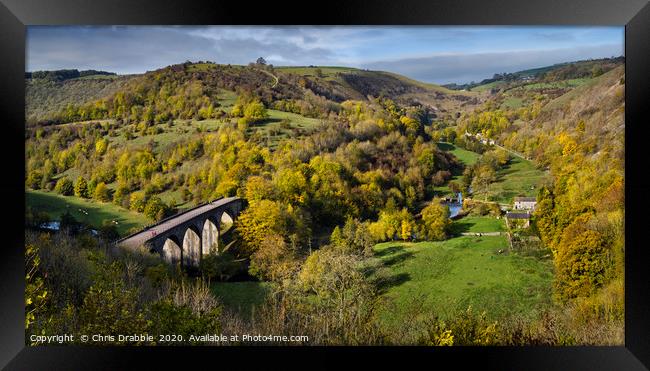 Monsal Dale Viaduct and Upper Dale Framed Print by Chris Drabble