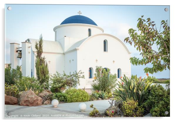 St Nicholas Church Paphos Acrylic by Kevin Clelland