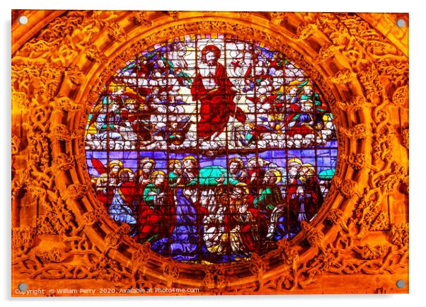 Christ Ascension Stained Glass Seville Cathedral S Acrylic by William Perry