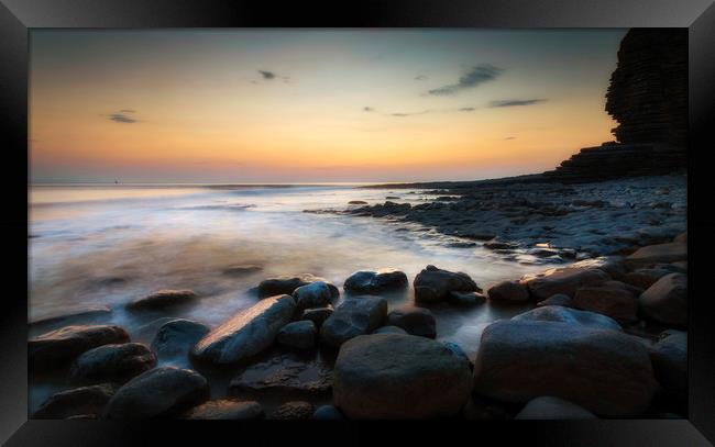 Sunset at Nash Point Framed Print by Leighton Collins