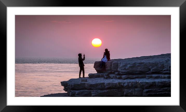 Photo opportunity at Nash Point Framed Mounted Print by Leighton Collins