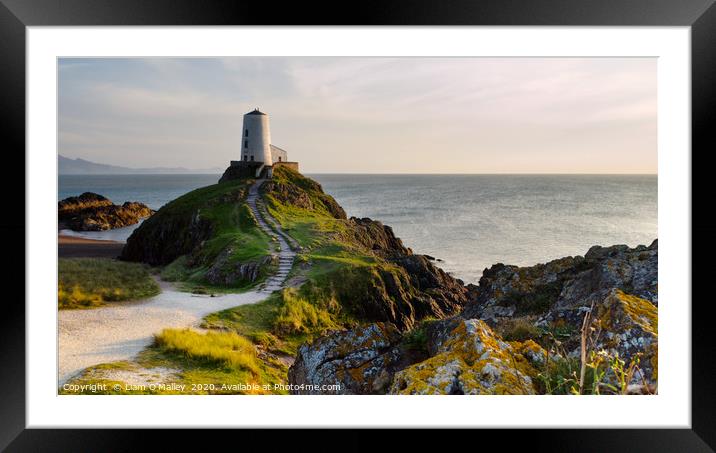Twr Mawr Goldenhour Lighthouse on Anglesey Framed Mounted Print by Liam Neon