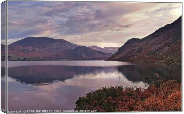 "Misty reflections at Ennerdale Water " Canvas Print by ROS RIDLEY