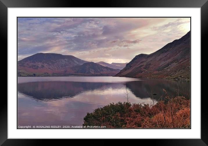 "Misty reflections at Ennerdale Water " Framed Mounted Print by ROS RIDLEY