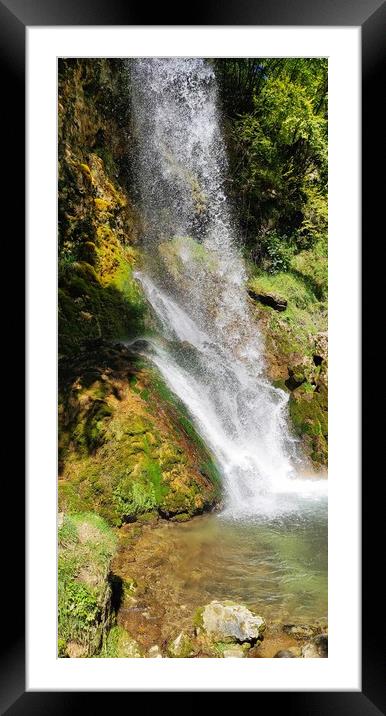 Waterfall Framed Mounted Print by M. J. Photography