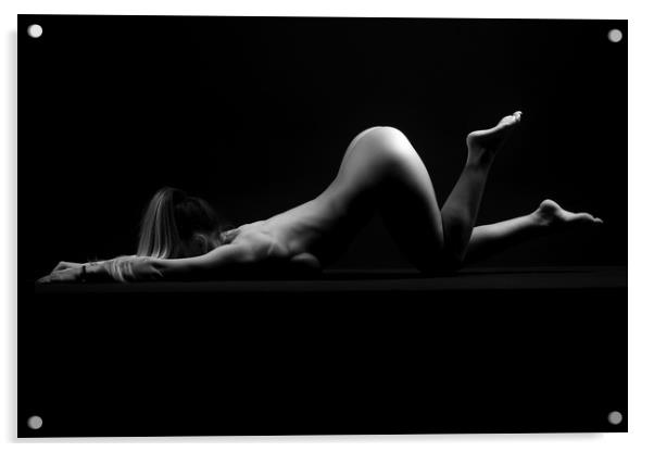 Nude woman in black and white Acrylic by Alessandro Della Torre