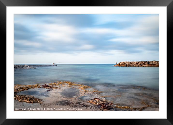 Fishermen in Paphos Framed Mounted Print by Kevin Clelland