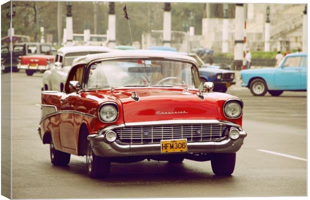 Classic Chevrolet in Havana, Cuba Canvas Print by Simon Marlow