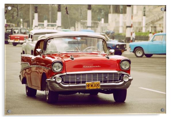 Classic Chevrolet in Havana, Cuba Acrylic by Simon Marlow