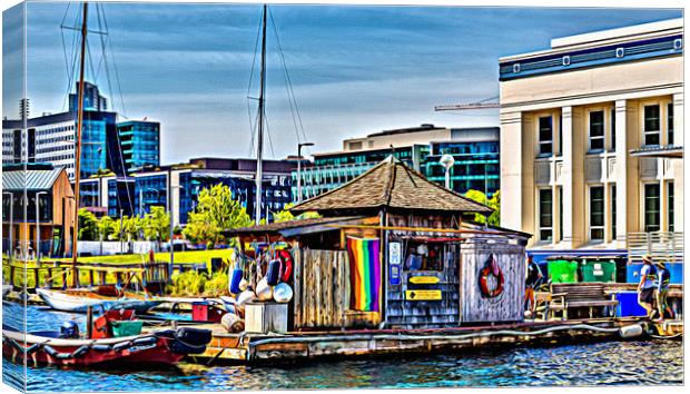 Oarhouse at Center for Wooden Boats Canvas Print by Darryl Brooks