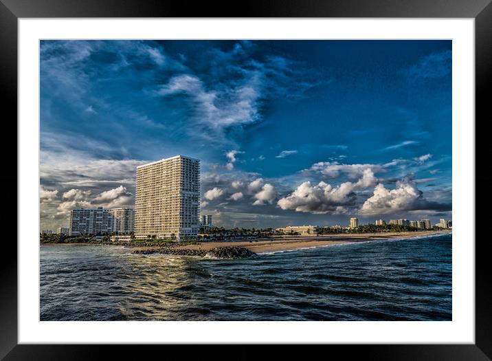Modern Condos on Fort Lauderdale Beach Framed Mounted Print by Darryl Brooks