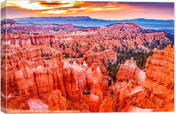 Sunrise Thor's Hammer Sunset Point Bryce Canyon Na Canvas Print by William Perry