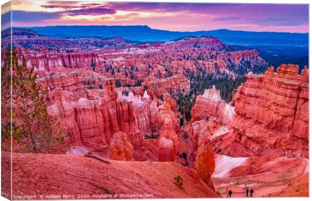 Sunrise Thor's Hammer Sunset Point Bryce Canyon Na Canvas Print by William Perry