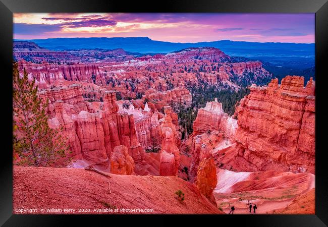 Sunrise Thor's Hammer Sunset Point Bryce Canyon Na Framed Print by William Perry