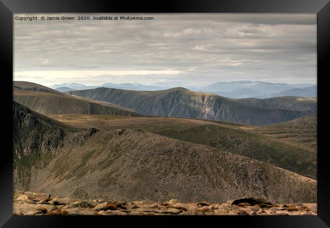 Northern Ridges of the Cairngorms Framed Print by Jamie Green