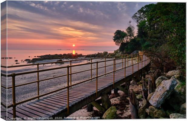 Sunrise The Boardwalk Seagrove Bay Isle Of Wight Canvas Print by Wight Landscapes