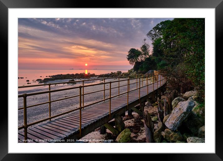 Sunrise The Boardwalk Seagrove Bay Isle Of Wight Framed Mounted Print by Wight Landscapes
