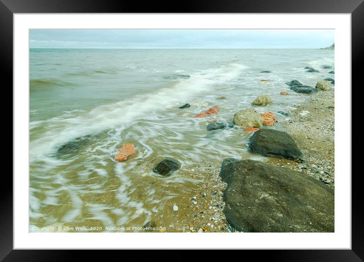 Swirles on the incoming tide at Hunstanton. Framed Mounted Print by Clive Wells