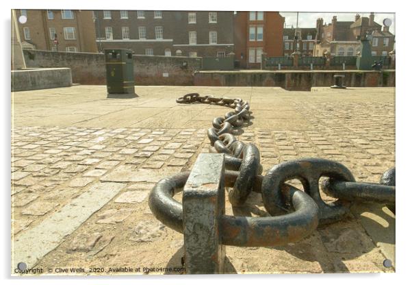 Chains on the old docks at Kings Lynn in Norfolk Acrylic by Clive Wells