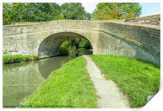 Bridge 47 on the Grand Union Canal. Print by Clive Wells