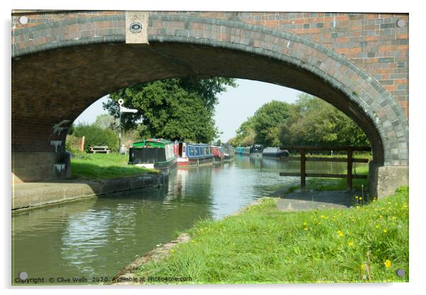 Bridge 48 on the Grand Union Canal. Acrylic by Clive Wells