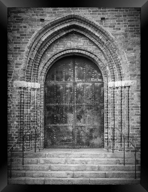 Helsingborg Maria Kyrka Door Framed Print by Antony McAulay