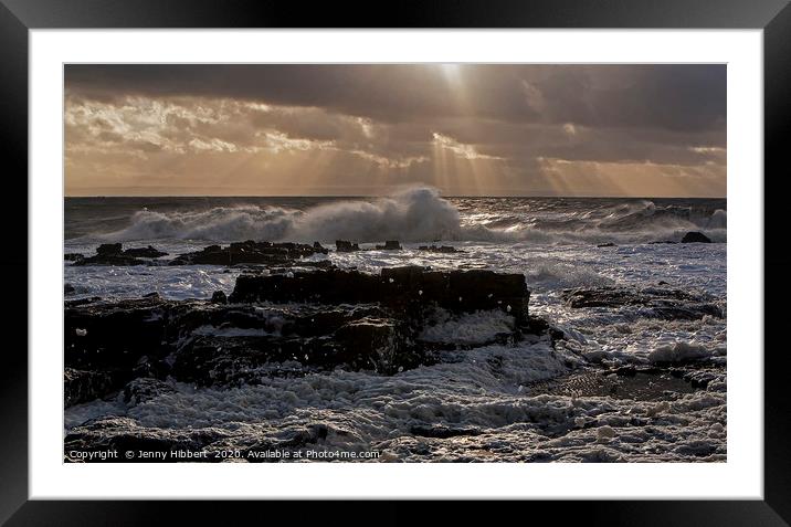 Looking across to Somerset from Porthcawl Framed Mounted Print by Jenny Hibbert