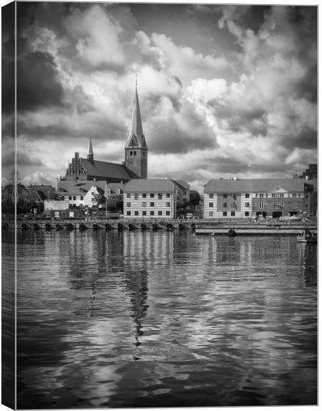 Helsingor Cityscape in Black and White Canvas Print by Antony McAulay