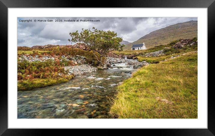 Cottage on the Isle of Mull Framed Mounted Print by Marcia Reay
