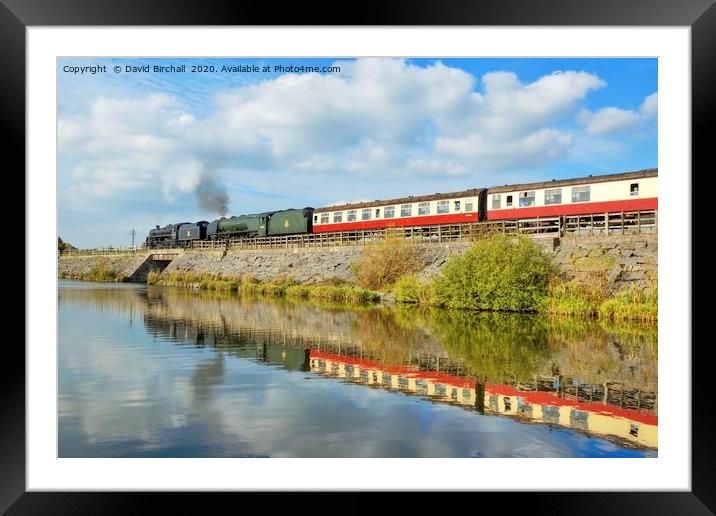 Steam train reflections at Butterley Reservoir Framed Mounted Print by David Birchall