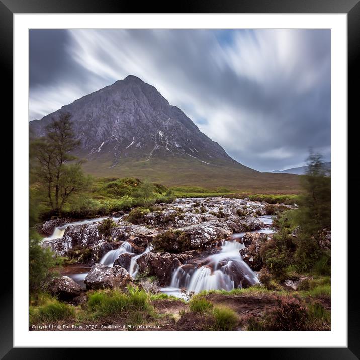 A long exposure in Glencoe, Scotland Framed Mounted Print by Phil Reay