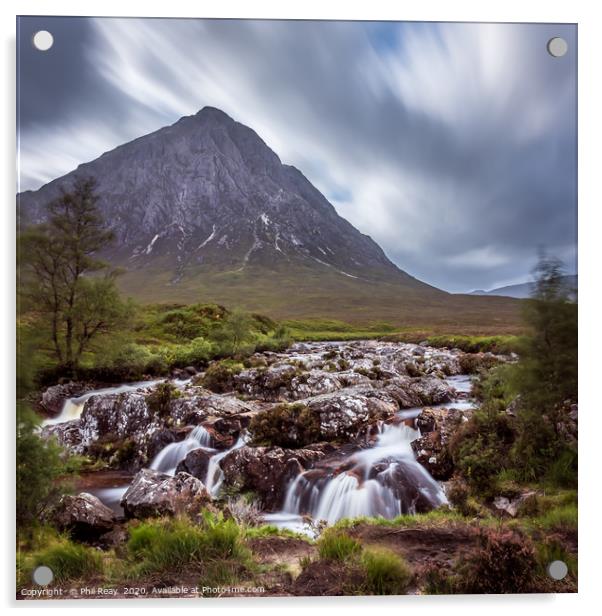 A long exposure in Glencoe, Scotland Acrylic by Phil Reay