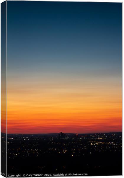 Manchester Sunset I Canvas Print by Gary Turner